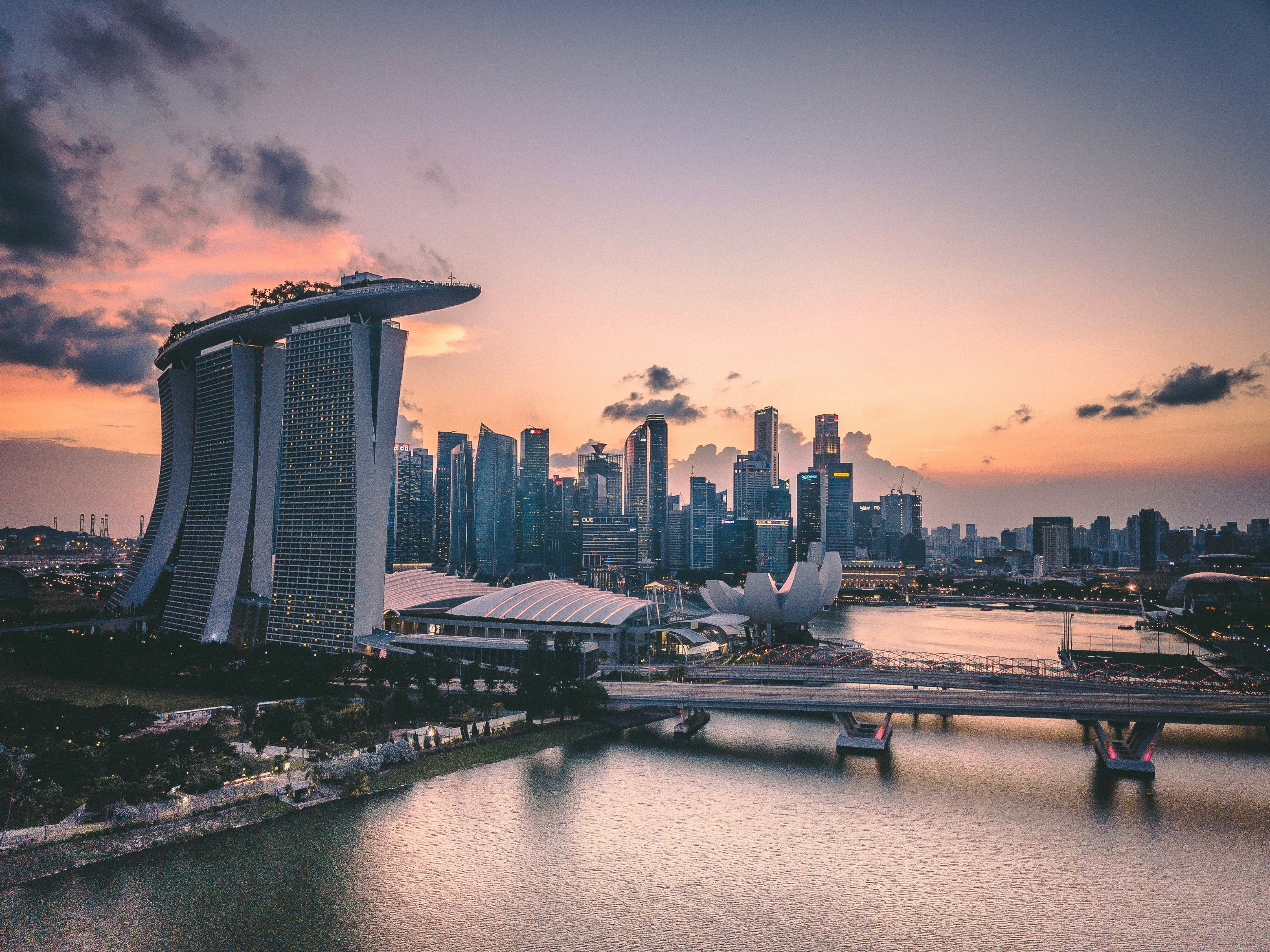 Singapore skyline at dusk — Jufu Clean Energy headquarters city